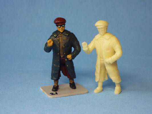 Driver with Goggles, hand raised (FIG-2101)