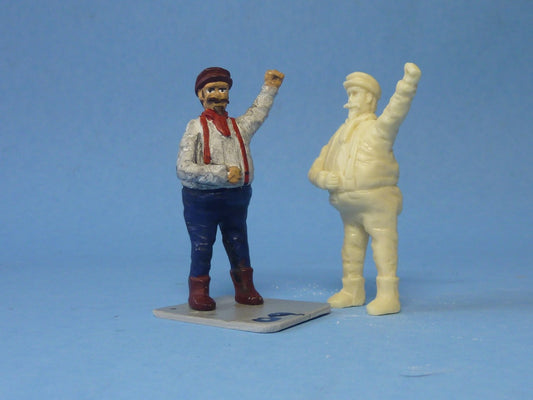 Man with Suspenders and Arms Raised (FIG-901)