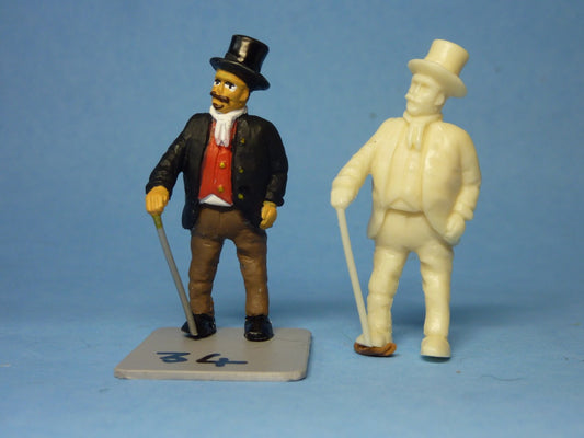 Man with Top Hat Leaning on Cane (FIG-3401)
