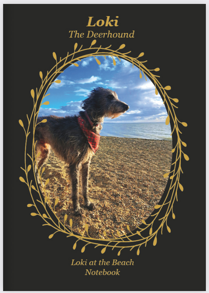 Loki the Deerhound, Notebook, Lined, Loki at the Beach, Paperback