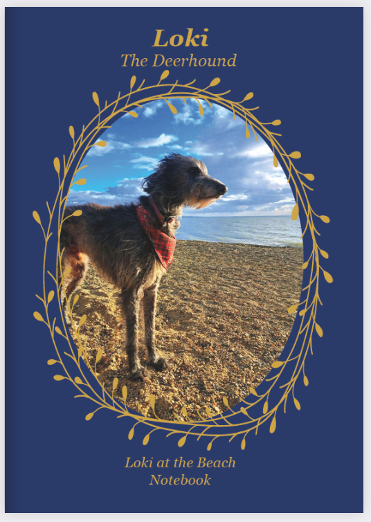 Loki the Deerhound, Notebook, Lined, Loki at the Beach, Paperback