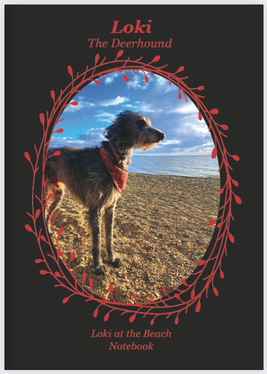 Loki the Deerhound, Notebook, Lined, Loki at the Beach, Paperback