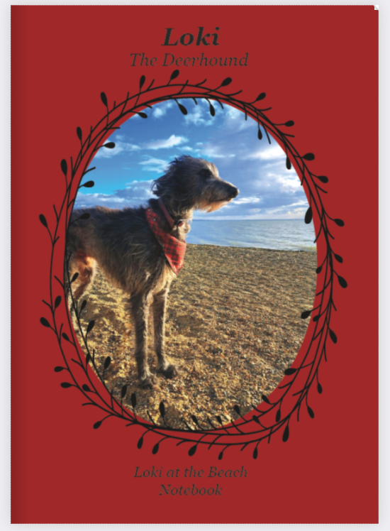Loki the Deerhound, Notebook, Lined, Loki at the Beach, Paperback