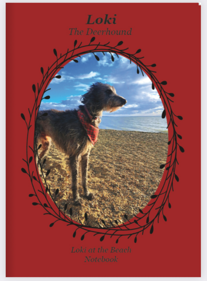 Loki the Deerhound, Notebook, Lined, Loki at the Beach, Paperback