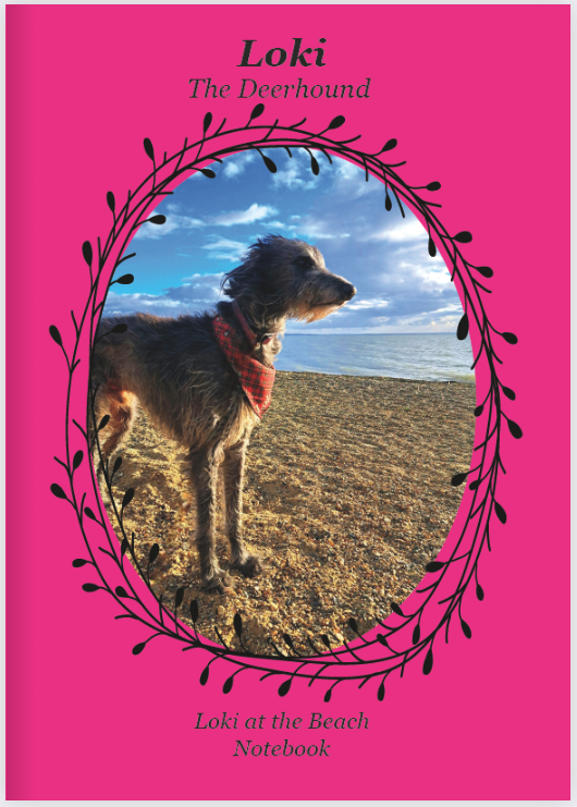 Loki the Deerhound, Notebook, Lined, Loki at the Beach, Paperback